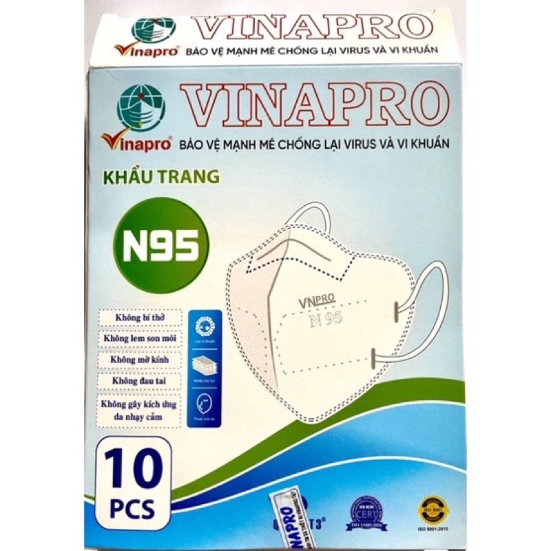 HỘP 10 CÁI KHẨU TRANG N95 VINAPRO [5 LỚP]