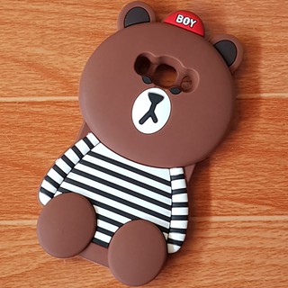 Ốp Lưng Samsung J510 / J5 2016 Gấu Mập 3D Brown Mặc Áo Cao Cấp