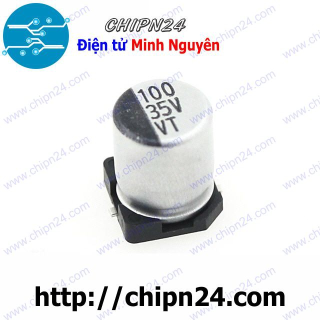 [5 CON] Tụ nhôm 100uF 35V 6.3x7.7mm [SMD Dán]