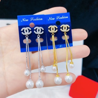 Bông tai hiệu x 2 tua mạ vàng + bạch kim