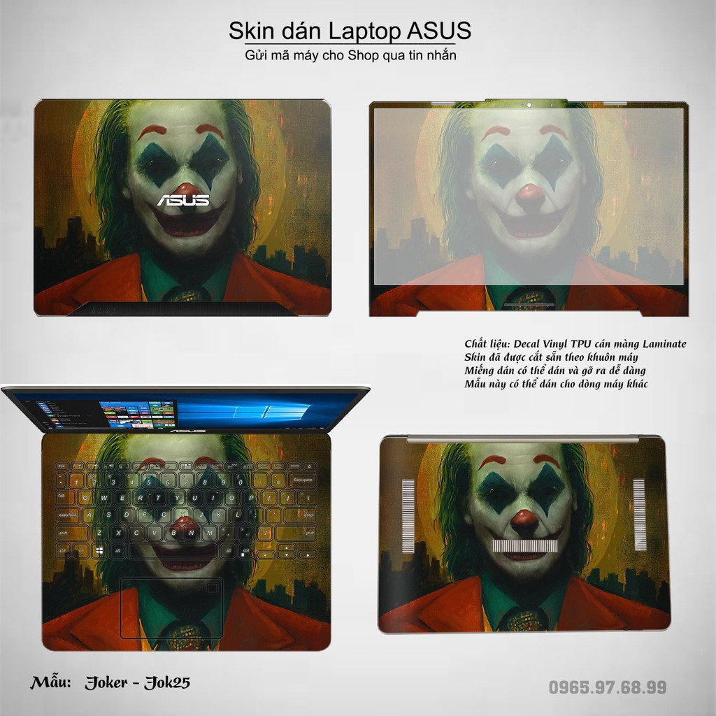 Skin dán Laptop Asus in hình Joker _nhiều mẫu 4 (inbox mã máy cho Shop)