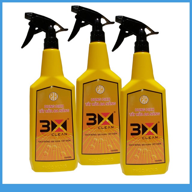 Dung Dịch Tẩy Rửa Xe Máy Đa Năng 3x Clean và Shiny Pro, Tẩy các vết rỉ sét, ố vàng Bám Lâu Năm [TẶNG KÈM CHAI XỊT 300ML]