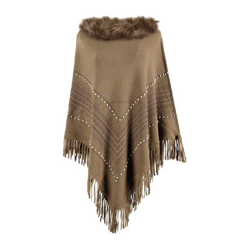 Áo Len Cánh Dơi Phối Tua Rua Họa Tiết Kẻ Sọc Thời Trang Cho Nữ