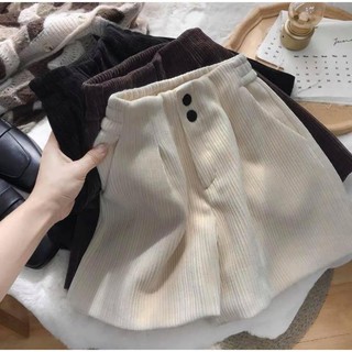 QUẦN SHORT NHUNG TĂM LƯNG CHUN 2 CÚC