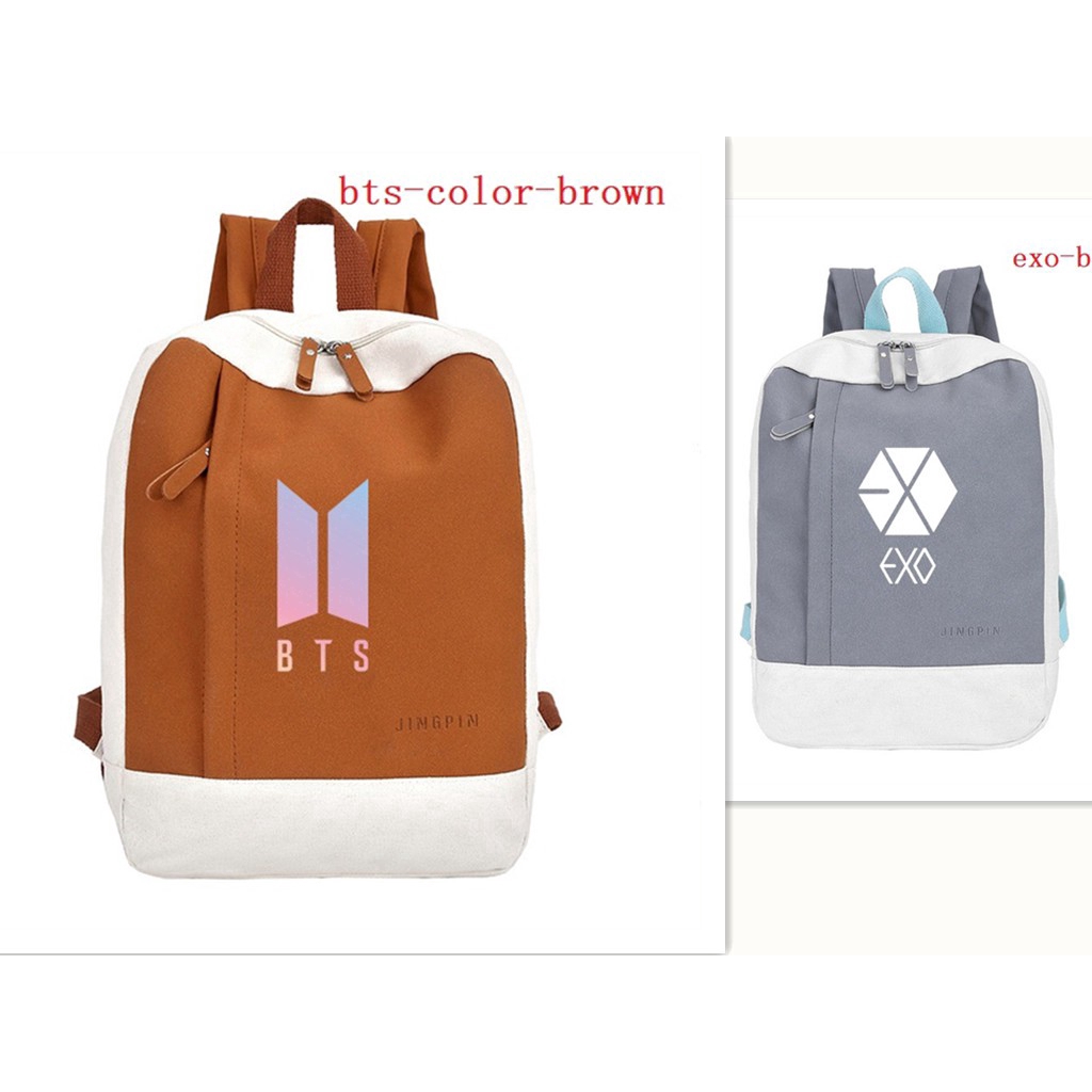 new travel backpack bts blackpink exo school laptop bags Balo thời trang man Sinh viên Mới Cặp đi học