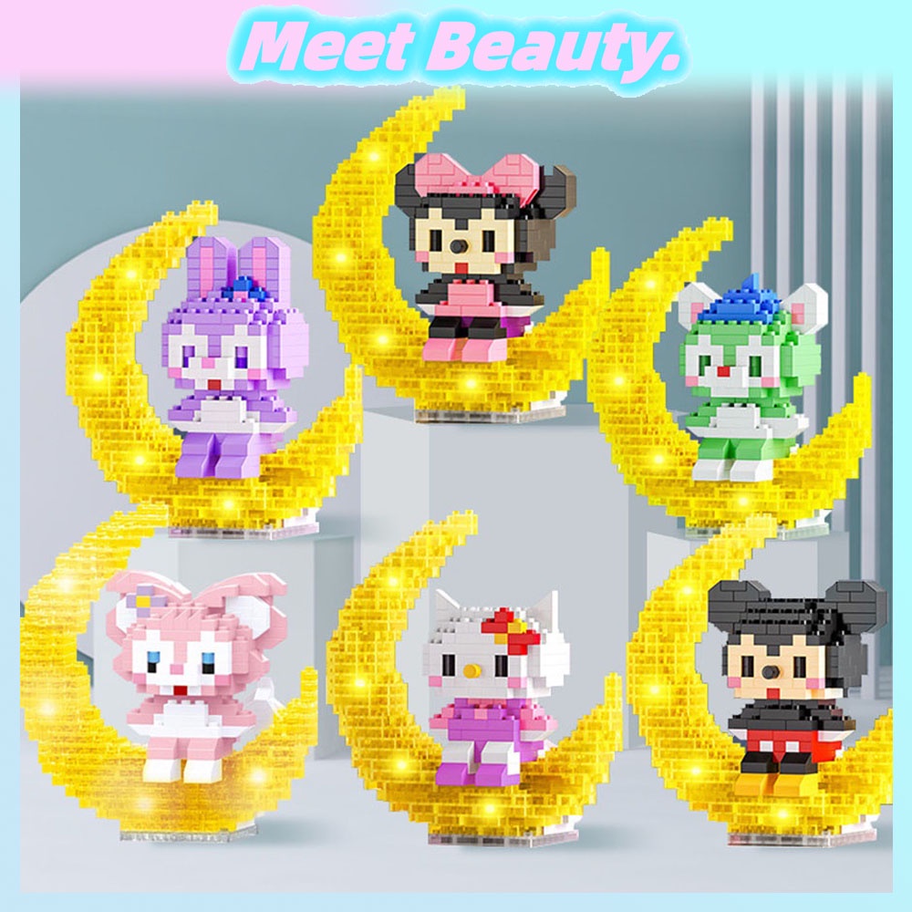 DISNEY Bộ Đồ Chơi Xếp Hình Lego 3d Hình Mặt Trăng Có Đèn LED Độc Đáo