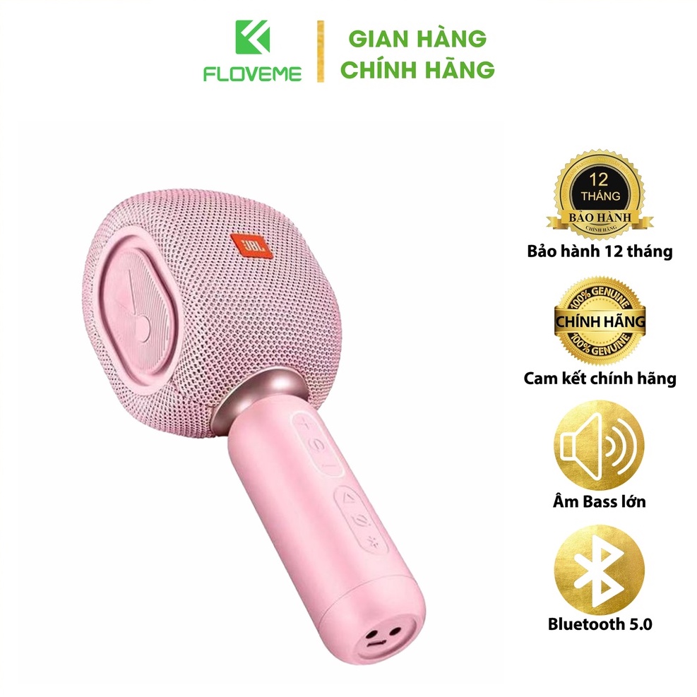 Micro Hát Karaoke Bluetooth Floveme KMC500 Phiên Bản Thần Tượng, Kèm Loa Cao Cấp, Chất Lượng Âm Thanh Trong Trẻo.