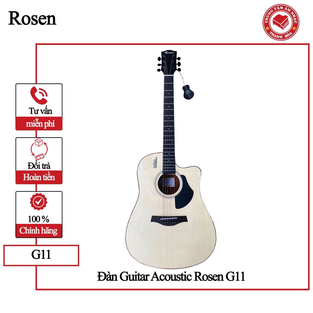 Đàn Guitar Acoustic Rosen G11- nhiều màu || Hàng chính hãng