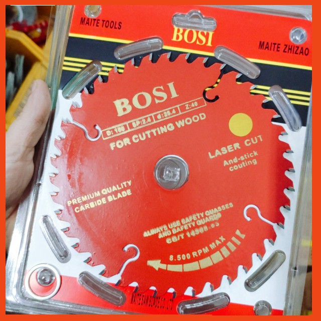 Lưỡi cưa cắt gỗ 185mm (40 răng) chính hãng Bosi cao cấp