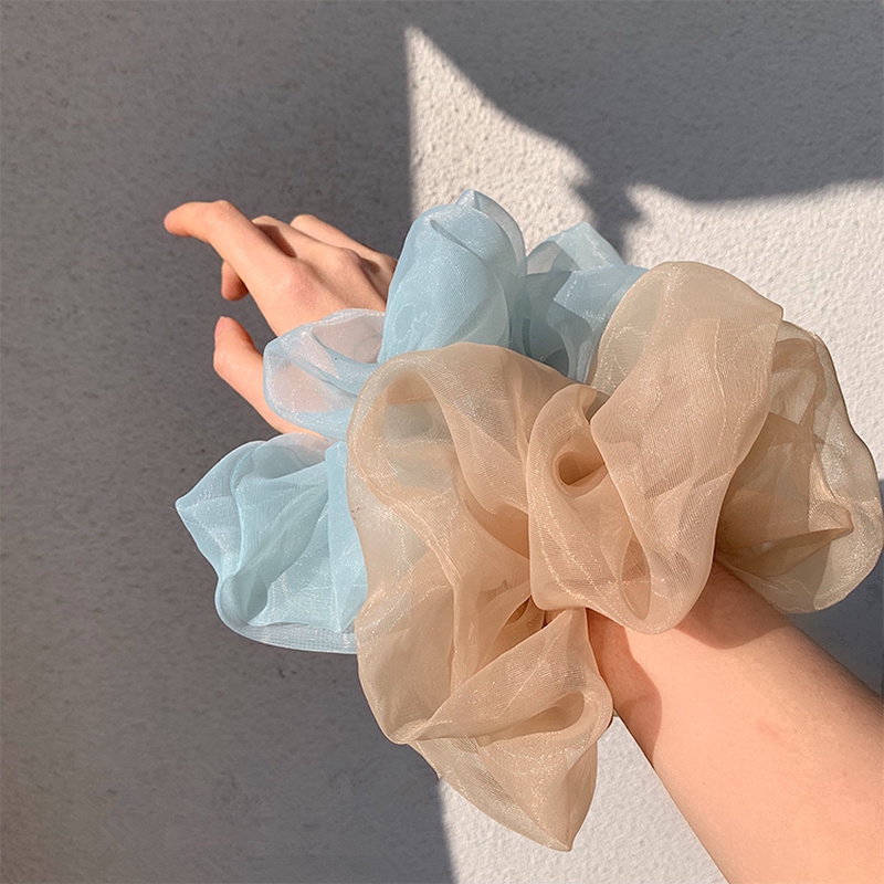 Oversized Organza Elastic Hair Rope/ Elegant Large Fairy Chiffon Ponytail Holder Women Girl's Hair Accessories