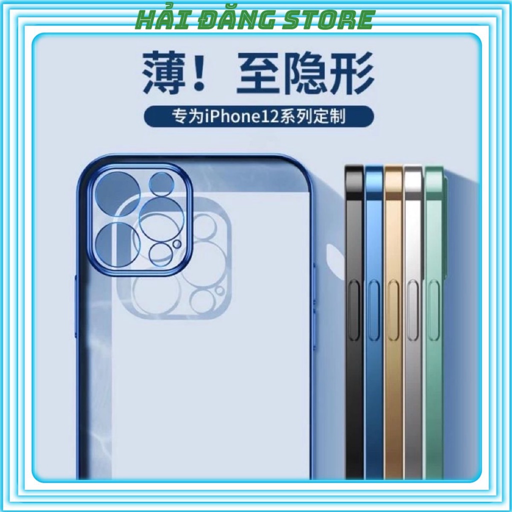 Ốp Lưng Ip Dẻo Trong Viền Xi Vuông Mã 7P - 13Promax