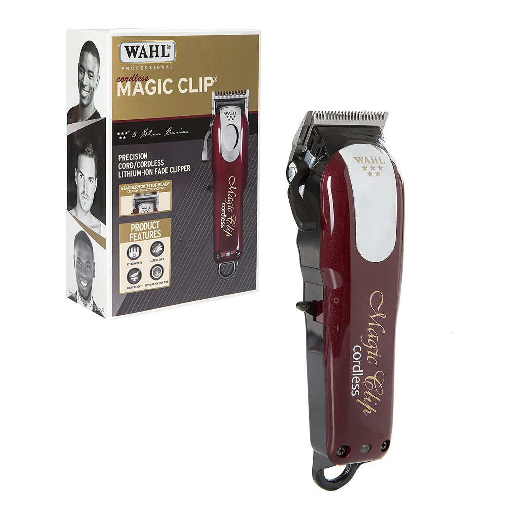 Tông đơ cắt tóc chuyên nghiệp WAHL magic cordless có 8 cữ