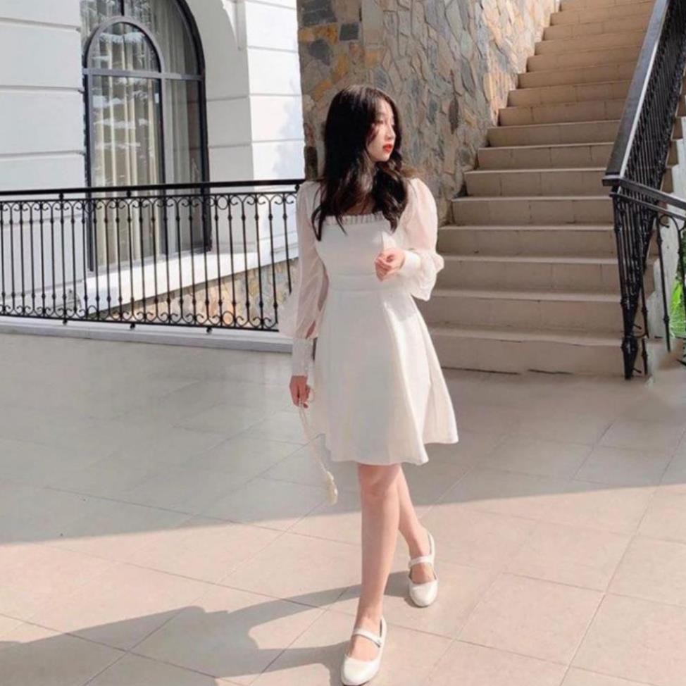 Đầm trắng xòe tay phồng dễ thương Babe Dress | BigBuy360 - bigbuy360.vn