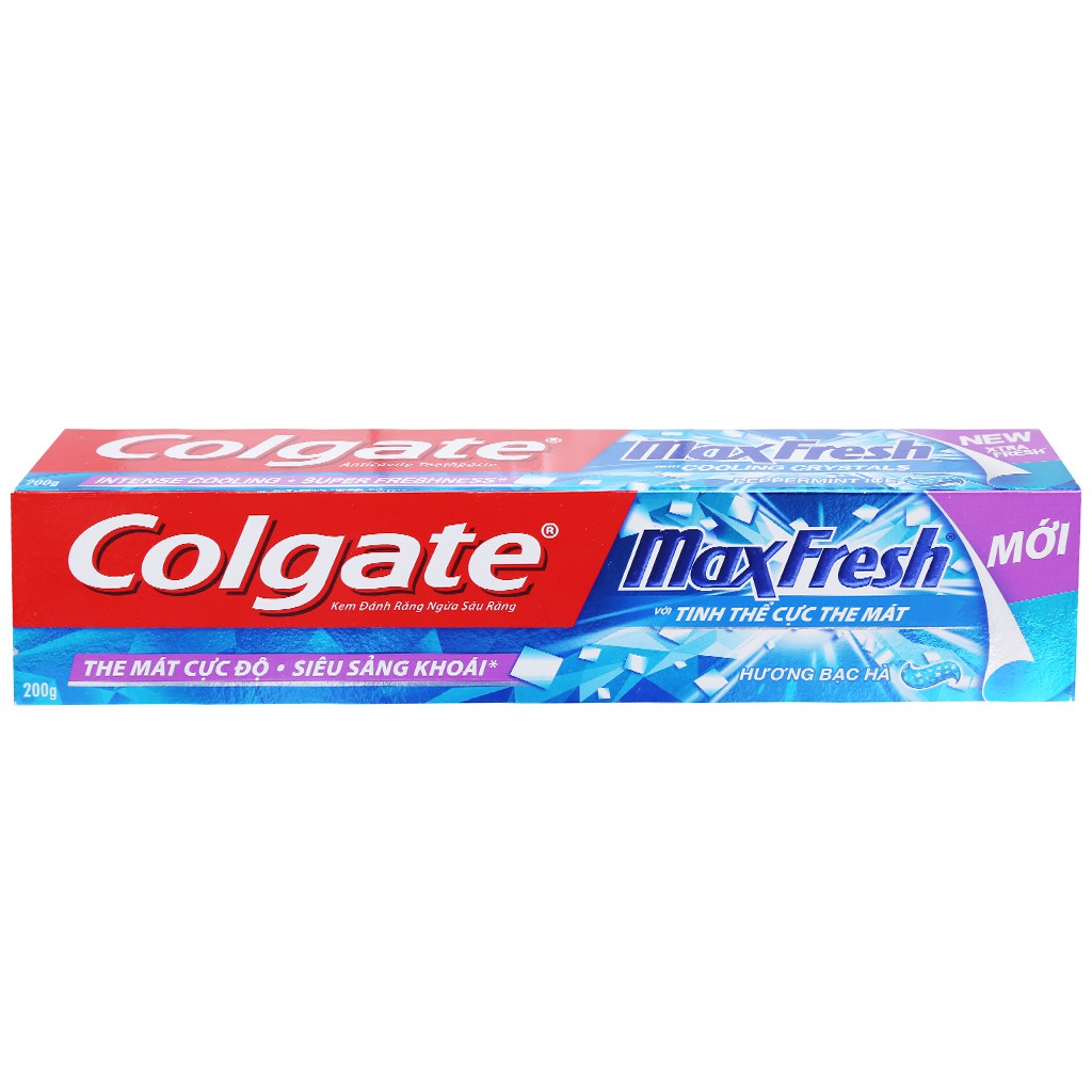 Kem đánh răng Colgate MaxFresh 180g/ 230g Hương bạc hà - Tặng bàn chải Cao cấp