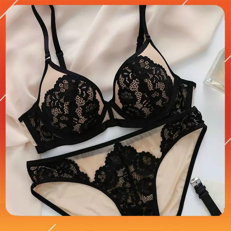 Set bộ đồ lót Pinkk cao cấp áo có gọng cup chéo đệm mút vừa nâng đẩy ngực B13912