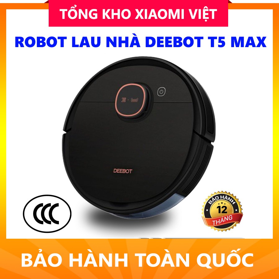 Robot Hút Bụi Lau Nhà Ecovacs Deboot T5 MAX, Phiên Bản Mới, Ổn Định Hơn, Bảo Hành 12 Tháng