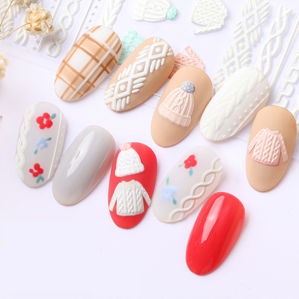 Nhãn Dán Trang Trí Móng Tay Họa Tiết Lông Vũ 3D Sáng Tạo Diy