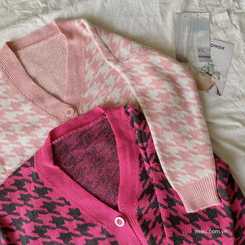 [ Miều ] Áo Cardigan Len họa tiết tia chớp