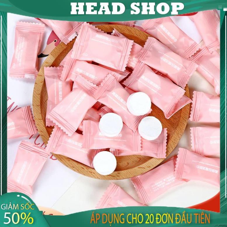 Khăn giấy nén hình viên kẹo bỏ túi du lịch vải cotton KN13 HEADSHOP