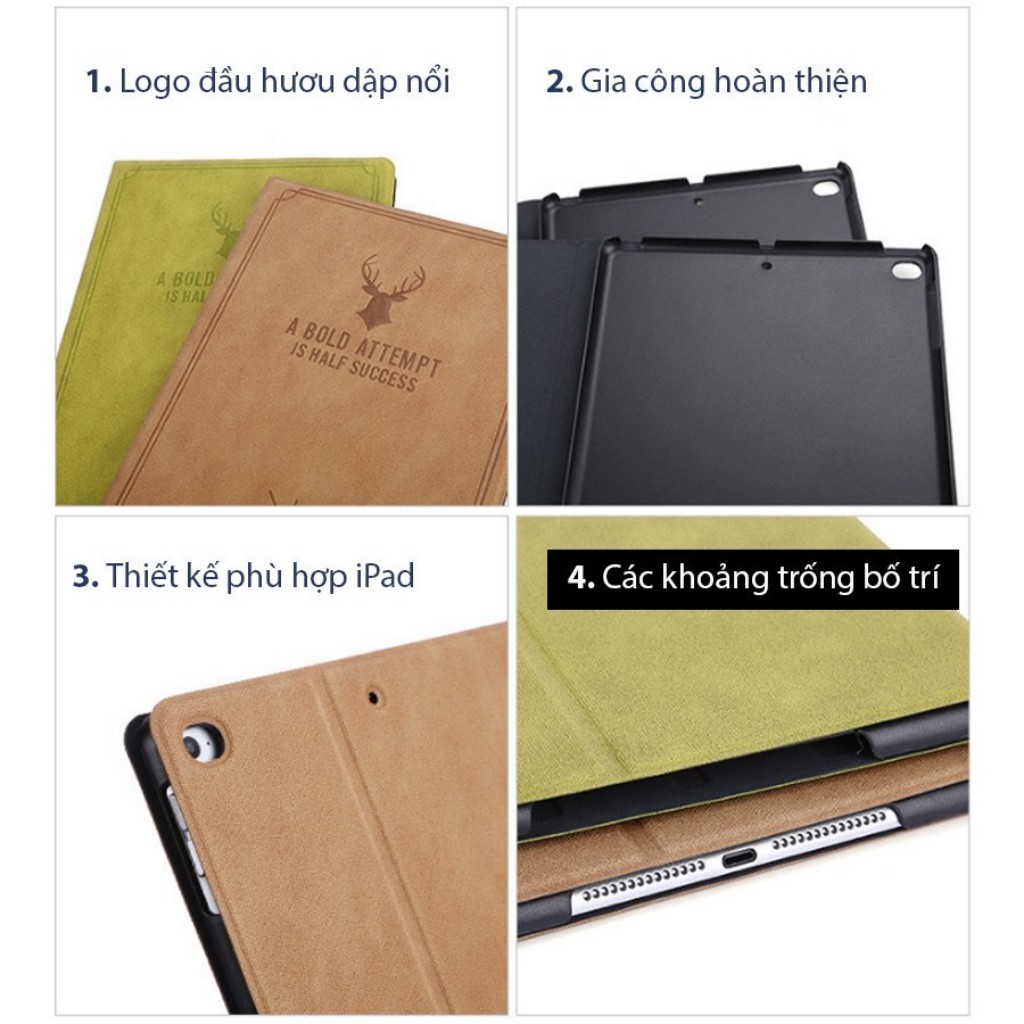 Ốp ipad in hình Đầu Hươu chất đẹp ốp ipad 10.2 gen 7/8/Pro 10.5/Air 3/Air 2/Air 1/2017/2018...MART CASE | BigBuy360 - bigbuy360.vn