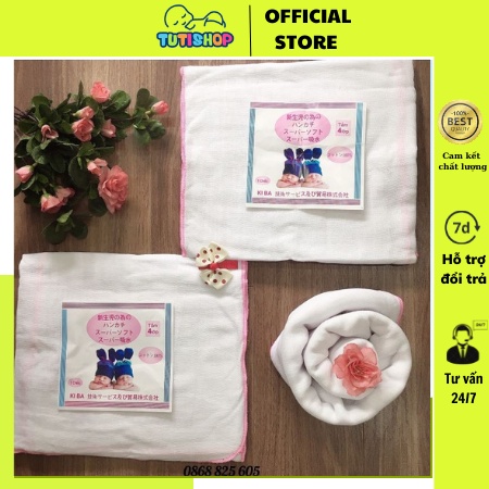 Khăn tắm xô kiba 4 lớp (1 chiếc)