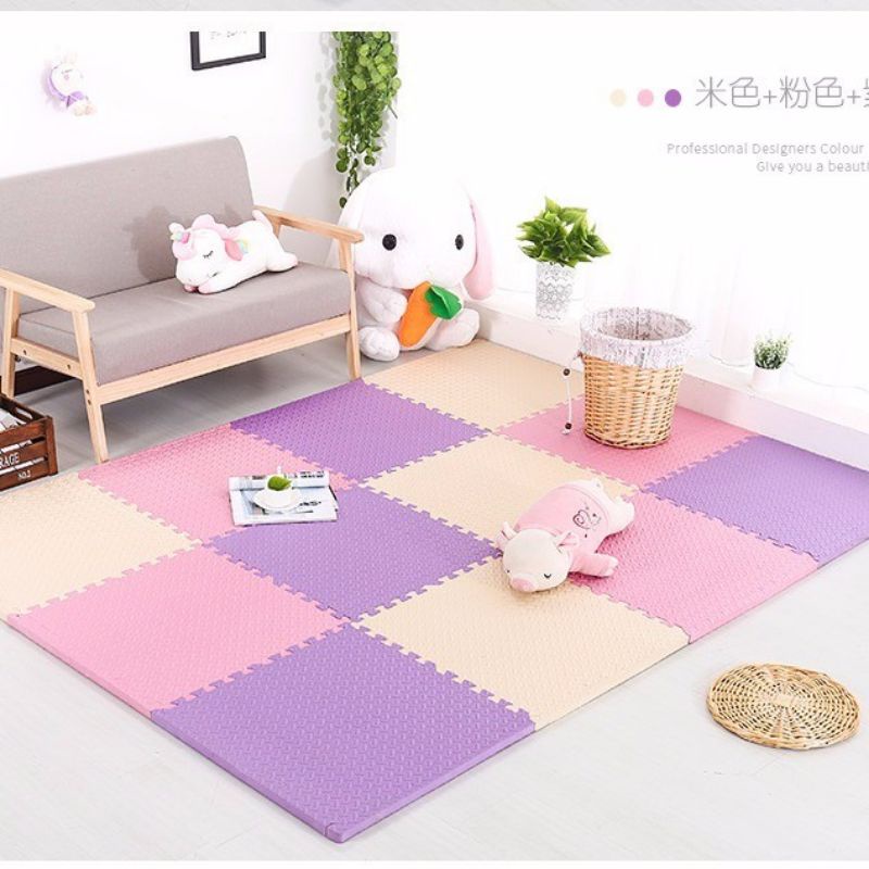 Bộ 4 miếng thảm xốp ghép vân khế 60x60cm dày 1cm loại đẹp