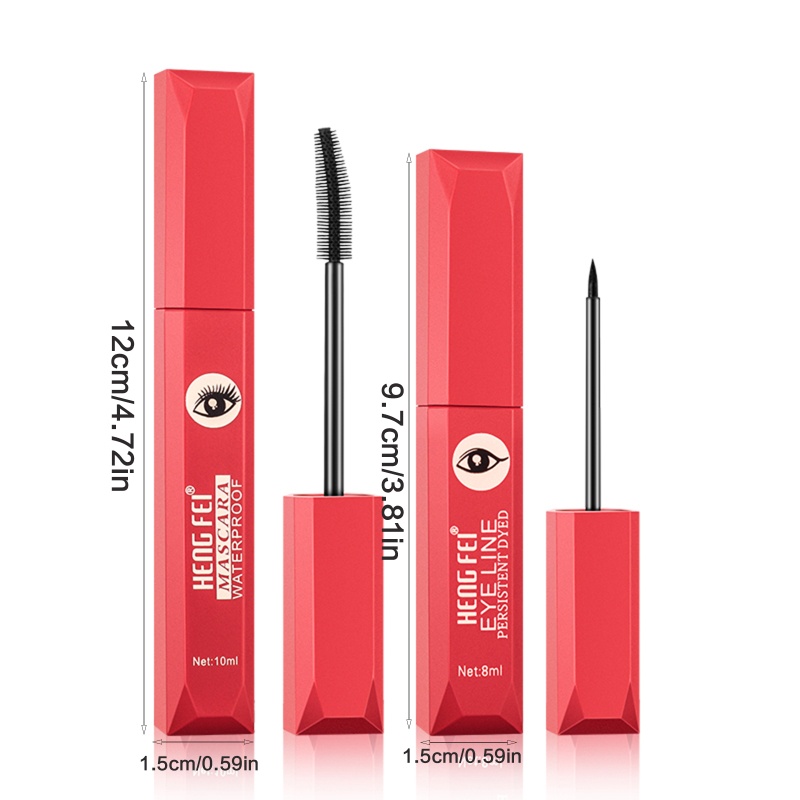 Set Mascara + Bút Kẻ Mắt Chống Nước Chống Nhòe Lâu Phai Cho Hàng Mi Dài Dày Và Cong Vút
