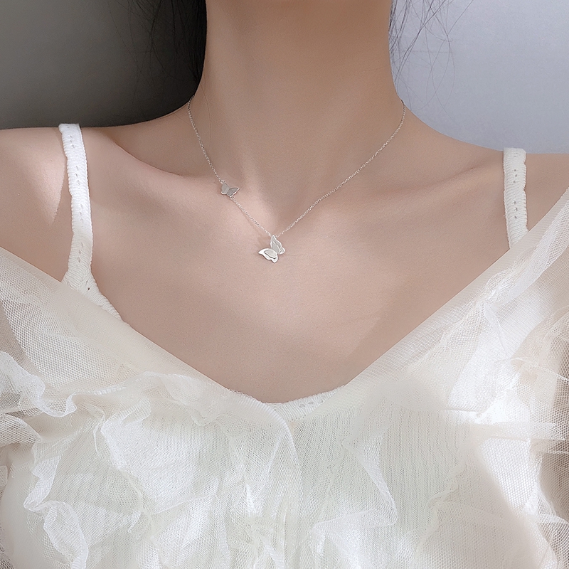 925 Silver Plated Beautiful Butterfly Necklace For Women