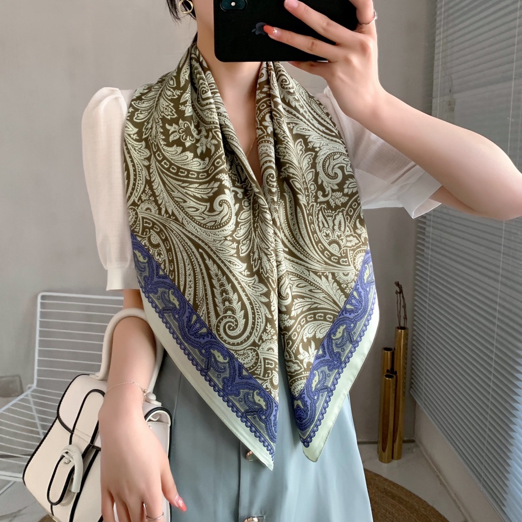 Khăn Choàng Vuông 90cm(35.4inch) Thời Trang Thoáng Khí WJ1007-30-05