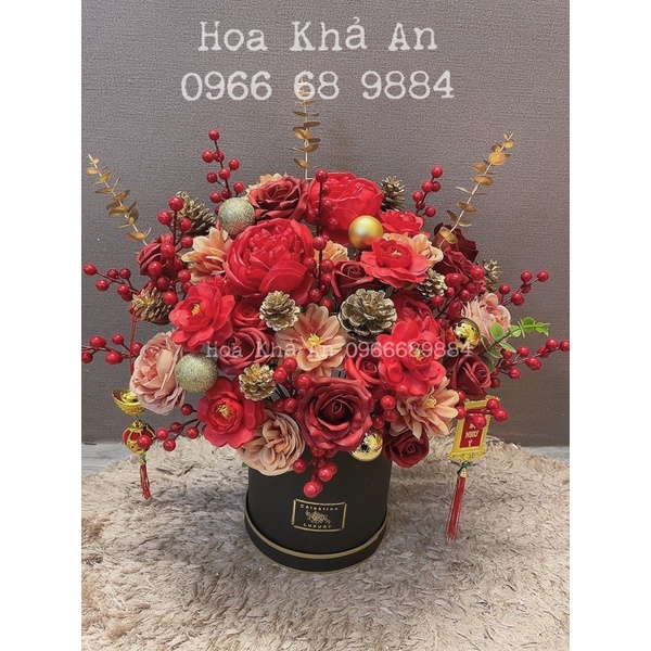 Lẵng hoa Khai Trương, Tân gia - Mẫu thiết kế Khả An - Kích thước tầm 50x50cm. Hoả tốc.