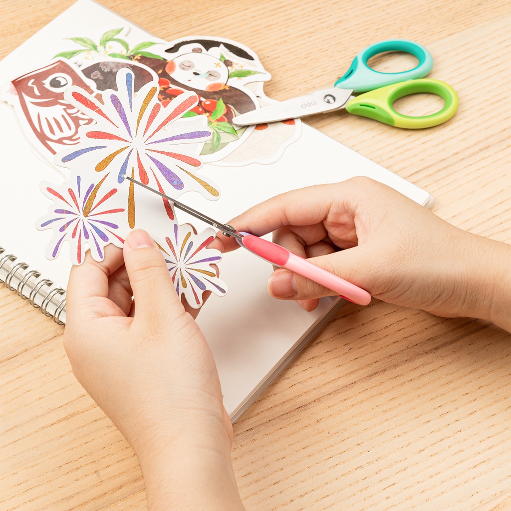 Kéo Cắt Giấy Mini 5.3 Inch Tay Cầm Mềm Tiện Dụng Cho Bé