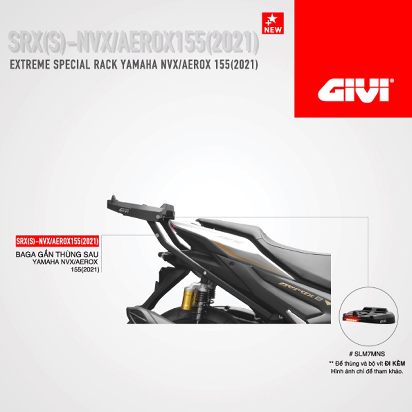 Baga Givi SRX(S)Cho NVX155 V2 2021 Có đèn LED