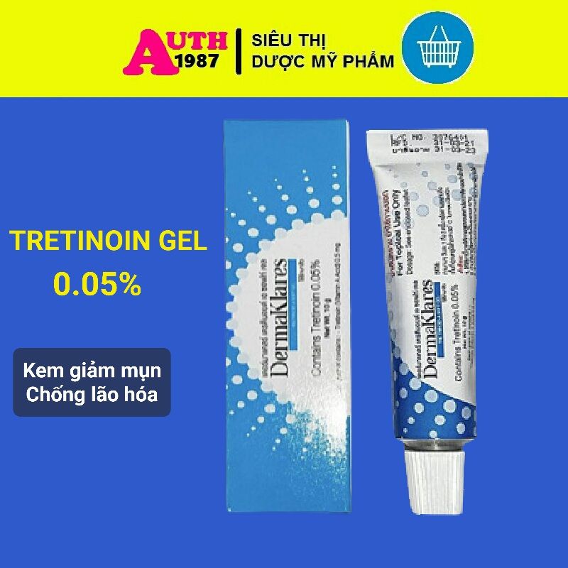 Tretinoin DermaKlares Thái Lan ⚜️ TRETINOIN GEL 0.05% - Gel Giảm mụn, mờ thâm, Chống lão hóa