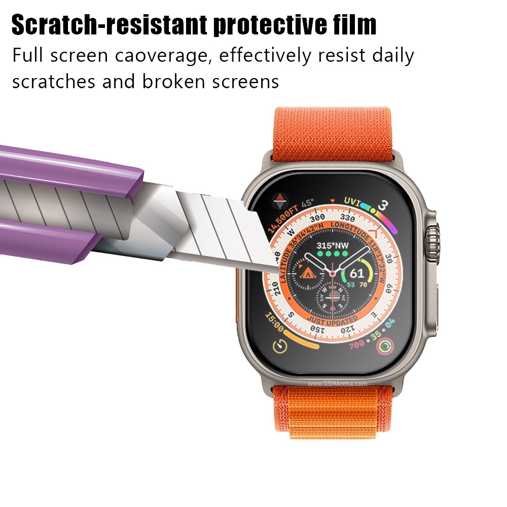 Set 3 Kính Cường Lực Cong Bảo Vệ Màn Hình Đồng Hồ Thông Minh Apple Watch Ultra SE 2022 Series8