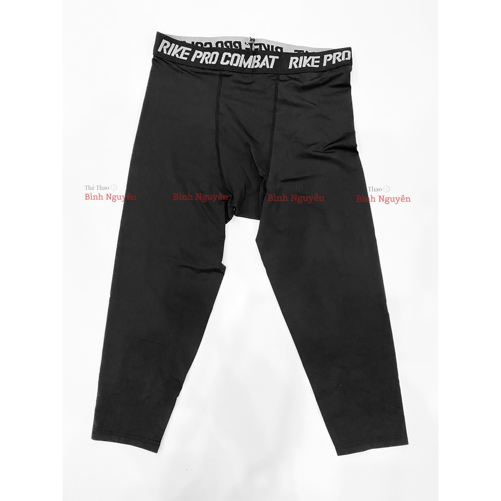 Quần Pro Combat 3/4 lửng số 23 đen trắng legging NBA bó cơ body giá rẻ co giãn tốt môn thể thao bóng rổ gym xịn đẹp