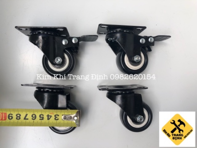 Bộ 4 bánh xe đen viền 4cm CỰC TỐT