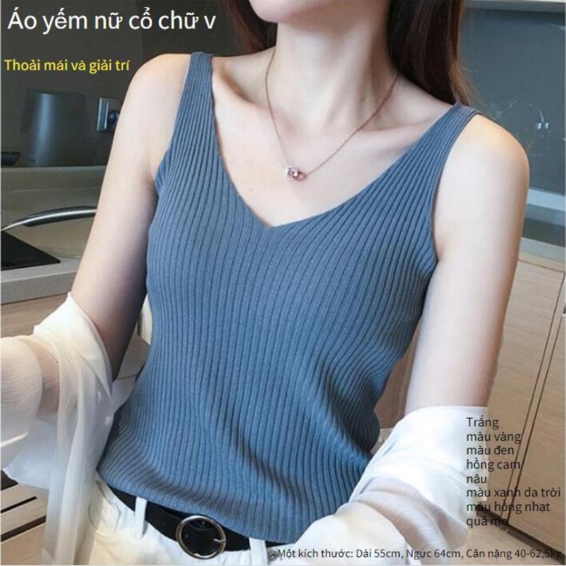 Áo dệt kim cổ chữ V thời trang dành cho nữ