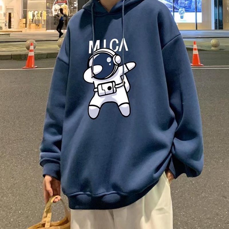 Áo khoác hoodie tay dài dáng rộng in hình phi hành gia phong cách đường phố Hàn Quốc size m-3xl