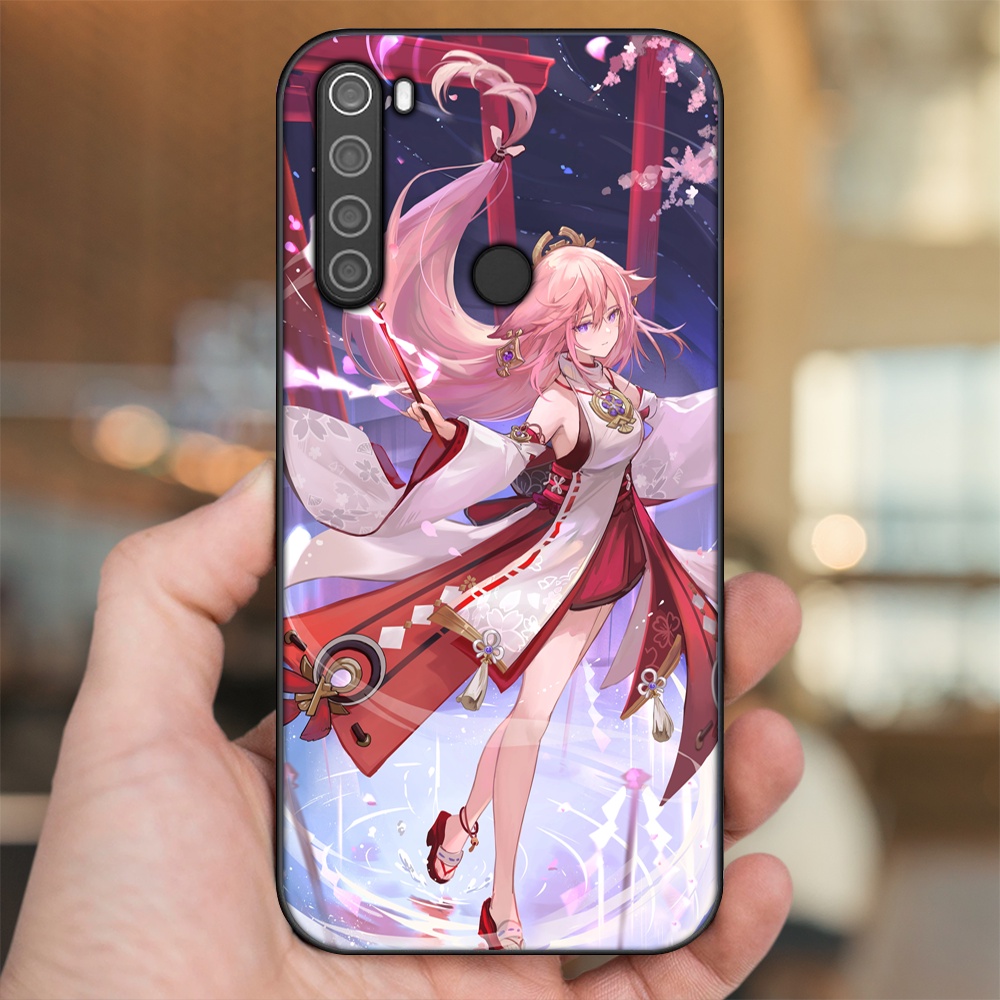 Ốp lưng Xiaomi Redmi Note 8 viền đen in hình Yae Miko Genshin Impact