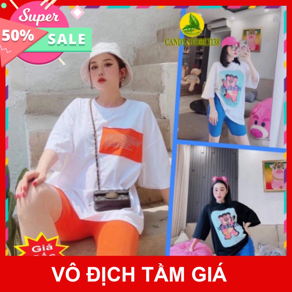 Set Bộ Áo Thun Nữ Form rộng tay ngắn - Quần Legging nữ lửng Cạp cao Bigsize Dễ thương giá Rẻ babacshop01