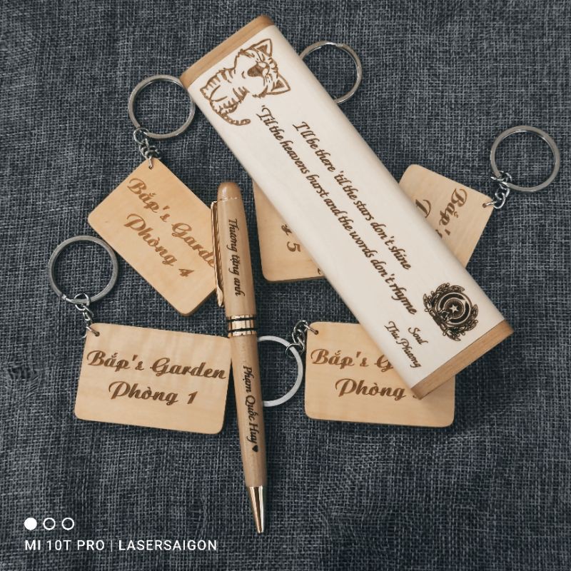 Quà tặng hộp bút gỗ kỷ niệm lưu niệm - Bút gỗ khắc tên lưu niệm - quà tặng thầy cô - quà cưới 8/3  quà văn phòng