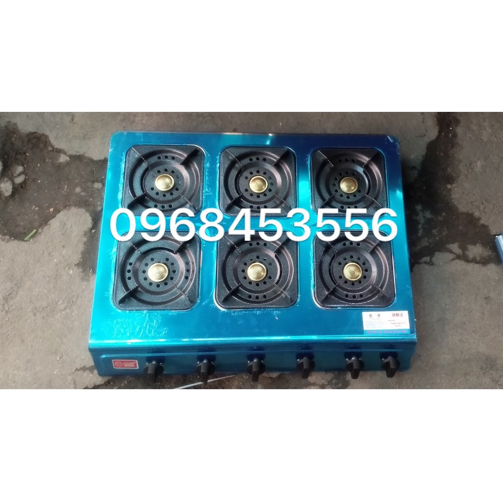 Bếp gas bán công nghiệp 6 họng - 6 cửa