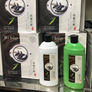 Nhuộm đen thảo dược bibop không dính da đầu , không sót 500ml x 2