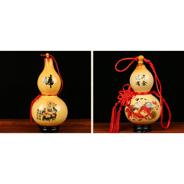 Quả hồ lô cầu con, vật treo phong thuỷ thu hút tài lộc, kèm nắp và dây kết đồng tâm loại to (sẵn hàng) | BigBuy360 - bigbuy360.vn