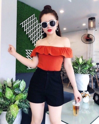 [Ảnh thật] - Quần sooc cạp cao 1 cúc umi