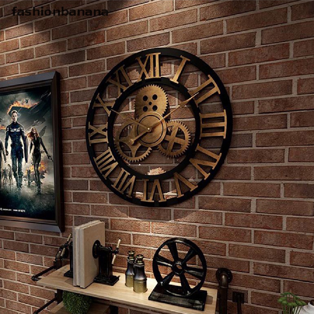Đồng Hồ Treo Tường Hình Bánh Răng Công Nghiệp Phong Cách Retro