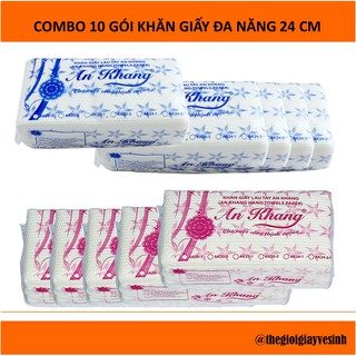 [Combo 10 gói] Khăn giấy lau tay An Khang 100 tờ dài 24cm