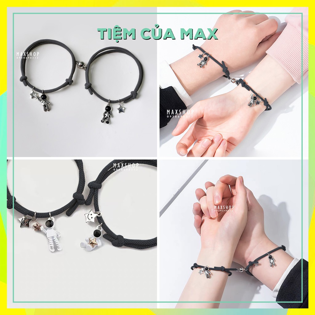👨‍🚀👨‍🚀Vòng tay đôi phi hành gia couple giá rẻ có nam châm hút nhau ý nghĩa
