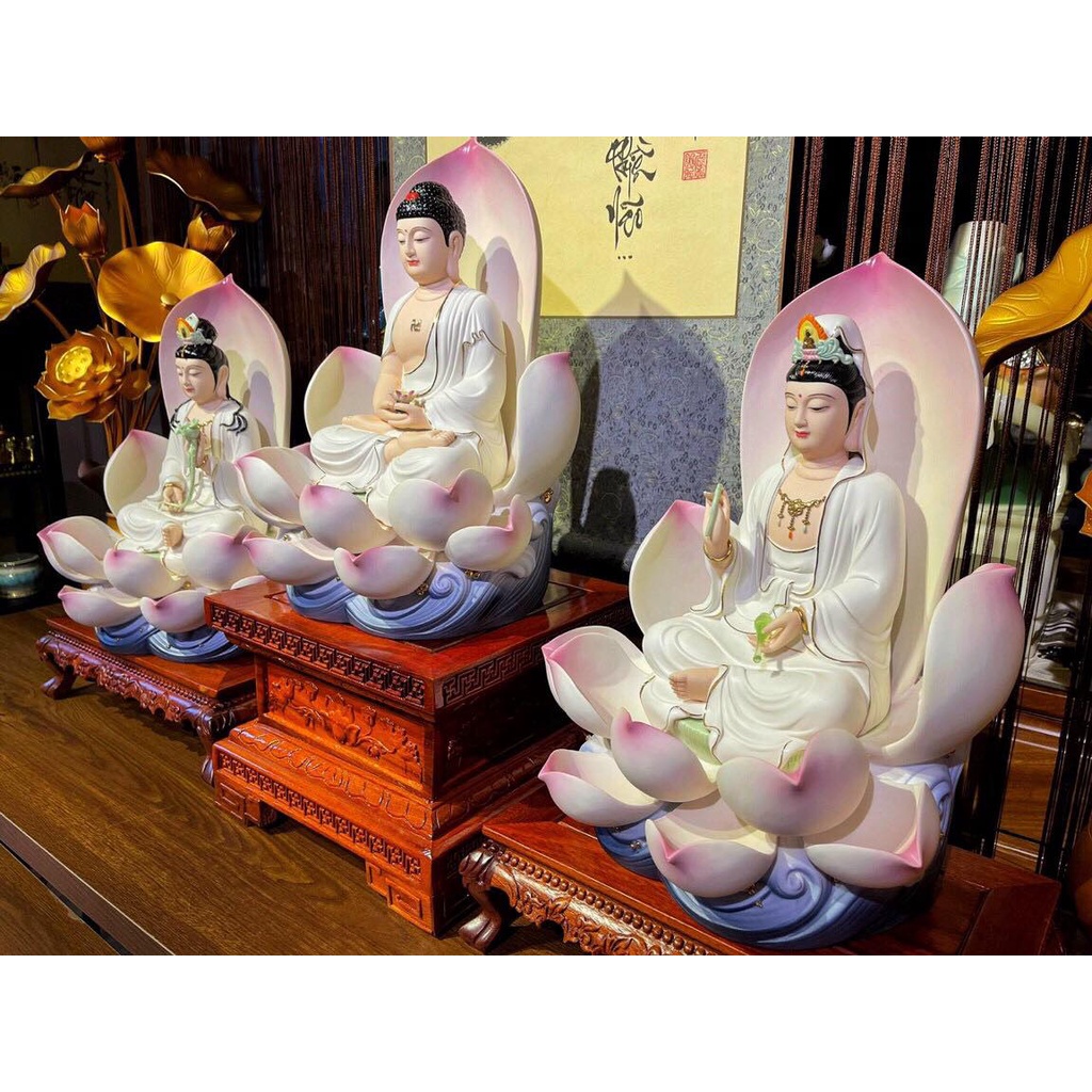 🌈Bộ tượng Tây Phương Tam Thánh Phật Liên Hoa tọa cao cấp🌈