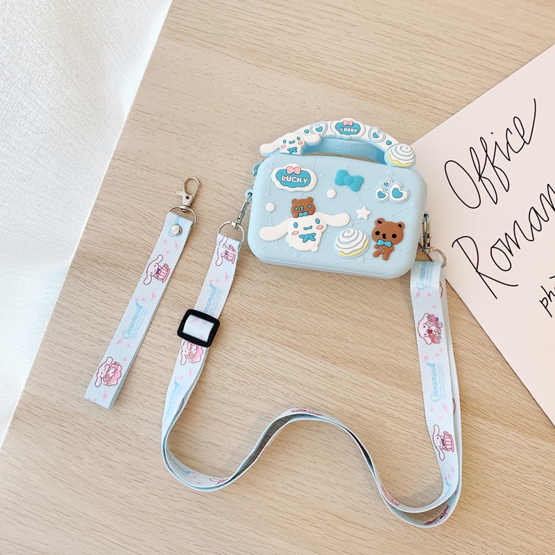 Túi xách silicone mini đeo chéo vai in hình Melody dễ thương cho trẻ em